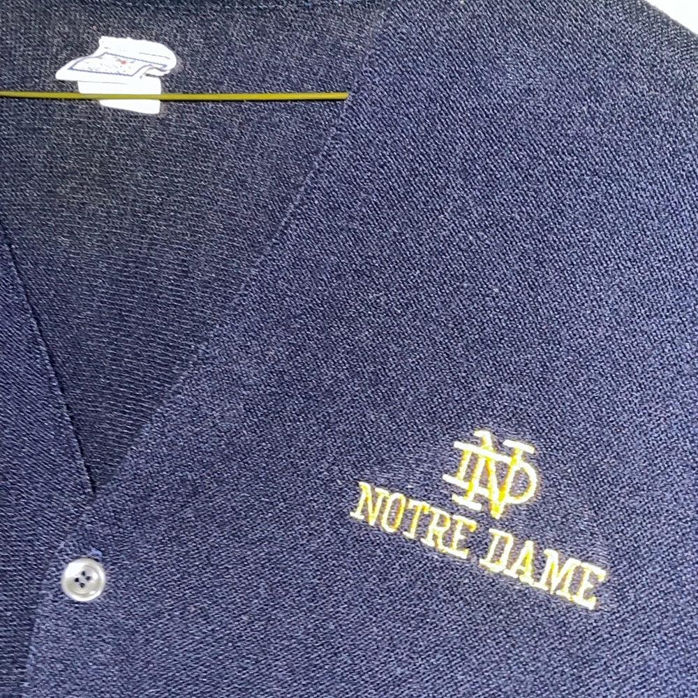 Vintage Notre Dame Cardigan w/ Iconic Embroidered Logo